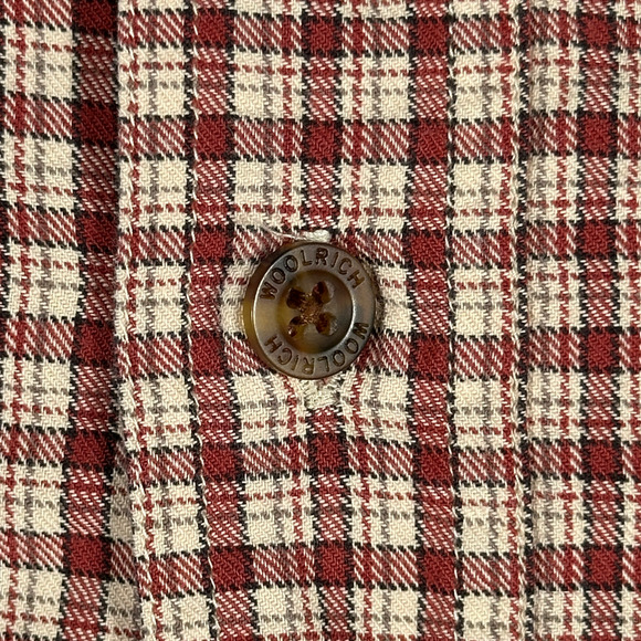 Vintage Woolrich Shirt Adult EXTRA LARGE Red Brown Plaid Cotton Outdoor USA 90s - Picture 4 of 10